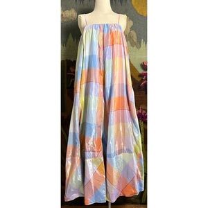 Anthropologie Plaid Maxi Tent Dress XL
